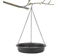 Hangable Bird Bath Bowl, Garden Outdoor Birdbath Tray, S-Shaped Hook, 11.81x11.81x18.9inches, Wildlife Water Feeder, Deep Dish Basin, Ideal for Patio, Backyard, Lawn, Balcony, Deck