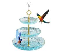 Hangable Bird Bath Bowl, Outdoor Garden Tray Birdbath, S Shaped Hook Wildlife Feeder, Multi Functional Food and Water Bowl for Patio, Garden, Backyard Birdwatching