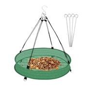 Hangable Bird Feeder, 19.6 inch Mesh Spill Guard Feeding Tray, Outdoor Bird Watching for Finch Hummingbird, for Backyard Garden Balcony Tree, for Adults Teens and Nature