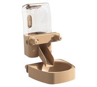 Hangable Dog Feeder, Food Bowl Water Bottle, 9.84x9.84x4.72 inches, Crate Mount Design, Spill Resistant Construction for Puppies and Kittens Crates, Kennels, Wooden Color