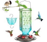 Hangable Hummingbird Feeder, Bird Feeder with Built in Ant Moat, Leak Proof Outdoor Hummingbird Food Supply, Perfect for Garden, Yard and Backyard Birdwatching