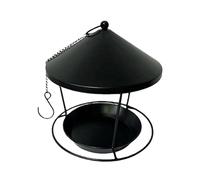 Hangable Metal Wild Bird Feeder - Durable Mesh Seed Tray, Weather Resistant Garden Bowl, Heavy Duty Hanging, Open Air Feeding Station, Powder Coated Steel Frame | for Backyard