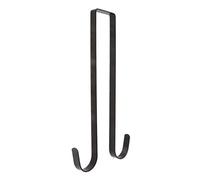 Hangage de Porte de Couronne de Noël, Cintre de Couronne de couronnes à Double Face Crochet en métal au-Dessus de la Porte Porte-Droite pour la Porte d'entrée des Sacs de décorations de Noël (Noir)