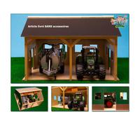 Hangar en bois - 55 x 53 x 38 cm - Ferme 1:16 D12316