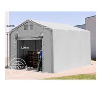 TOOLPORT Outlander 3x6 m hangar, PVC 850, H. 3m avec porte actionnée par traction, gris, sans statique - (79865)