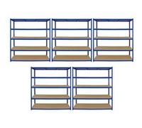 Hangar stockage Garage baie 5 étagères métalliques unité 5Tier 160cm de large x 60 cm profond Bleu G