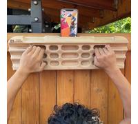 Hangbord d'Escalade de Rocher avec Gobelets, Arêtes, Slopers, Poches et Support pour Téléphone, Planche à Doigts pour l'Escalade Conçue avec Deux Crochets pour les Grimpeurs de Roche