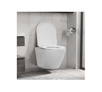 Hangend toilet randloos keramiek wit145237