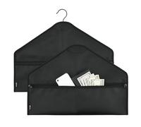 Hanger Diversion Safe Étui à fermeture éclair pour mallette étanche et ignifuge, compartiment sécurisé pour cacher des objets de valeur en voyage ou à la maison | 1 paquet noir documentsC, Noir,