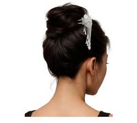 HangErFeng 894 Épingle à cheveux en forme de papillon et pivoine pour femme Argenté