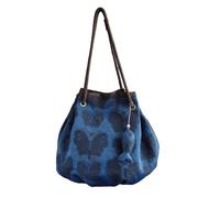 HangErFeng Sac fourre-tout bleu en soie jacquard avec motif papillon pour femme 129