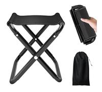 HANGGON Mini Tabouret de Camping Pliable, Tabouret Camping Pliable Leger, 31x30x30CM, Tabouret de Pêche Portable, Mini Chaise Pliante avec Sac de Rangement, pour Randonnée Pêche Plages Parcs Camping