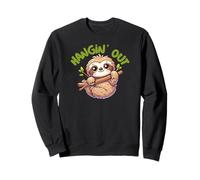 Hangin' Out Bébé Paresseux Mignon Kawaii Forêt Jungle Animal Fun Sweatshirt