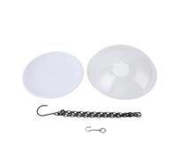 Hanging Bird Bath Feeder, Squirrel Proof Outdoor Bird Feeder with Rain Cover, Wide Shallow Bowl for Multiple Birds, Includes Chains and Hook for Garden Patio Backyard