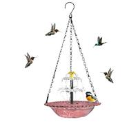 Hanging Bird Bath Fountain, Outdoor Hanging Birds Baths With Solar Fountain, Weatherproof Waterfall Bowl | Bird Bath Fountains Solar Power | For Garden Backyard Patio Lawn Pond Pool Outdoor Attracting