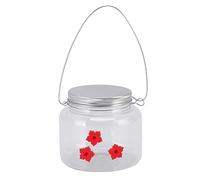 Hanging Bird Feeder 475ml | Unique Red Flowers Design for Hummingbirds | 3 Feeding Ports & Wide Opening for Easy Fill | Robust Plastic & Aluminum