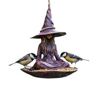 Hanging Bird Feeder, Durable Outdoor Seed Station, 9x6 inches Feeding Tray with Drain Holes, Rustproof Metal Food Holder, Bird Feeder with Classic Design, Garden Feeding for Backyard Trees