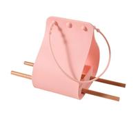 Hanging Bird Feeder - Silicone Bowl Feeding Dish with Wooden Perch Stand for Comfortable Landing, Adjustable Strap Wildlife Feeder with Viewing Access for Garden, Patio, Porch Decor