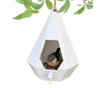 Hanging Bird Feeder - Teardrop Wild Bird House, Semi-Enclosed Nesting Habitat with Weatherproof Protective Roof, Backyard Sanctuary, Decorative Outdoor Aviary, Hanging Tree Ornament for Indoor outdoor