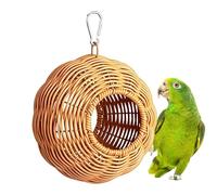 Hanging Bird House, Outdoor Parrot Shelter Nest Box, Ventilated Design with Easy Clean, Sturdy Wooden Bird Nesting Habitat, Garden Shelter with Classic Style, Birds House for Trees Balcony