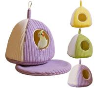 Hanging Bird Nest for Winter Warmth,Cozy Plush Small Bird Nest House Hamster Nest for Cage,Winter Warm Birds Bed with Mat for Indoor Outdoor (Purple, M:21 * 21 * 21cm/8.27 * 8.27 * 8.27in)