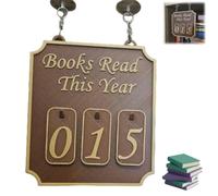 Hanging Bookshelf Counter Bookish Decor,Sign Rustic Farmhouse Style,Handmade Wooden Counter for Book Nook,Desk,Counters Or Reading Corner (Brown)