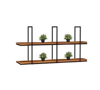 Hanging Ceiling Shelf - Wooden Floating Wine Rack & Flower Stand for Home, Kitchen, Bar, Cafe, Restaurant - Stylish Organizer Storage Shelves