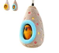 Hanging Cotton Bird Nest Hammock, Double-Layer Fleece Bird Bed (#A) | Warmth Egg-Shaped Plush Nesting Cave, Enclosed Design, Durable Metal Hook, for Parakeet, Finches, Small Cage Birds