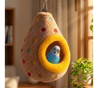 Hanging Cotton Bird Nest Hammock, Egg Shaped Cage Bed Warm for Small Birds | Double-Layer Fleece Plush Cave with Metal Hook,Warm Cotton Bird Nest Hammock, Cozy Winter Hideout for Parrots Budgies Finches