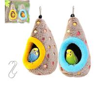 Hanging Cotton Bird Nest Hammock,Hanging Warm Cotton Bird NestHammock (#C) | Egg-Shaped Bird's Nest Warm Cotton Nest, Double Layer Fleece Warm Winter Bird Hideout with Metal Hook, for Small Birds