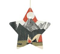 Hanging Fourré Naturel. Sortez. Au Pire, Un Ours Vous Tuera. Ornements Céramique Noël Ornement pour Vacances Maison Magasins