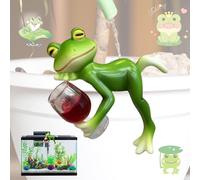 Hanging Frog Flower Pot,Funny Drinking Frog Statue,Decorative Garden Frogs,Funny Black Frog Statue Resin Hanging,for Garden,Balcony