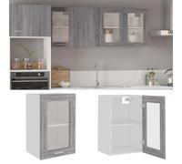 Armoire Vitrée Suspendue Sonoma Gris 40x31x60cm Bois Ingénierie Vidaxl Vidaxl Marron
