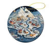 Hanging Illustration Rustique d'une Carte d'hiver pour Raconter Une Histoire Décoration Porcelaine Noël Décorations pour Vacances Fête Bureau