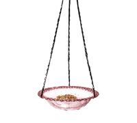 Hanging Metal Bird Bath Feeder | 9.4 inch Garden Water Dispenser | Outdoor Balcony Decorative Basin | Wildlife Drinking Station for Backyard