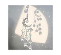 Hanging Moon and Stars Rainbow Crystal Sun Catcher for Garden Decoration Outdoor Rainbow Making Crystal