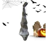 Hanging Mummy, Spooky Halloween Prop, 70.87x16.93 inches Lightweight Fabric Body, Easy to Hangg Design, Creepy Horror Decor for Ceiling, Lawn, Yard, Garden, Party, Graveyard