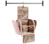Hanging Organizer - Travel Toiletry Bag for Personal Care | Multi Compartment Cosmetic Pouch with Zippered Pockets & Hook Design for Vacation Hotel Bathroom Gym Shower Airplane Carry-on Luggage