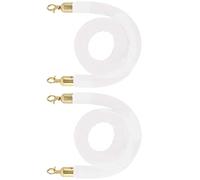 Hanging Queue Divider Crowd Control Barrier Rope with Gold Hooks,Twisted Stanchion Velvet Rope, for Hotels Front Lobby, Easy to Install(White,3m/9.8ft/118inch)