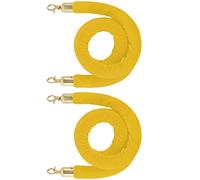 Hanging Queue Divider Crowd Control Barrier Rope with Gold Hooks,Twisted Stanchion Velvet Rope, for Hotels Front Lobby, Easy to Install(Yellow,2.5m/8.2ft/98.4inch)