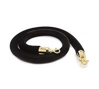 Hanging Ropes Crowd Control Stanchion Ropes,Black Velvet Stanchion Rope Barrier Golden Hook, VIP Rope for Arenas/Red Carpet Events/Arenas(Length 274cm/9ft)