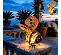 Hanging Solar Bee Light,Solar Bees Lights Outdoor Garden,Bees Solars Lights Outdoor Garden,Warm Amber Glow,Flicker-Free,Waterproof,Auto On/Off,for Camping or Kids’ Rooms,Patio Yard Pathway，3pcs orange