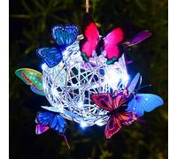 Hanging Solar Light Butterfly Lampes de jardin avec des papillons colorés LED -Lanterne métallique IP65 étanche à l'extérieur