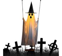 Hanging Suspended Swing Ghost Decorations I Outdoor Decor Spooky LED Lights