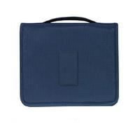 Hanging Toiletry Bag | Water - Oxford Fabric & Foldable Design | Cosmetic/Makeup/Travel Organizer with Hook | 24x18.5x9.5cm Navy Blue