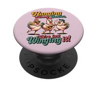 Hanging with My Besties Funny Friends Night Out Chicken PopSockets PopGrip Adhésif