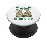 Hanging with My Gnomies at The River - Funny Fishing GNOME PopSockets PopGrip Adhésif