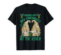 Hanging with My Gnomies at The River - Funny Fishing GNOME T-Shirt