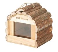 Hanging Wooden Birdhouse, Outdoor Suspended Nesting Box, Timber Breeding Cage, Bird Habitat for Garden, Terrace, Courtyard, 7.87x6.69x7.87 inches, Ideal for Outside Avian Homes