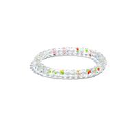 HANGINTHERE Bracelet extensible avec perles rondes en cristal pour femme, 17,8 cm, 14,2 g, avec sac de rangement en velours